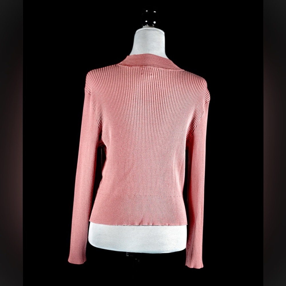 Soho New York & Company Jeans Pink Ribbed Mock Neck Sweater Pullover – Size L - Picture 8 of 14